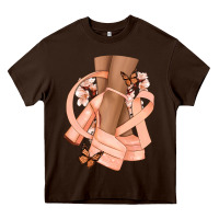Cancer Diva Peach Ribbon Heavy Core Tee | Teevron
