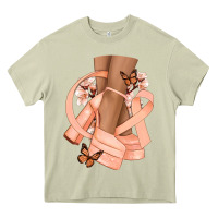 Mossy Cancer diva peach ribbon Heavy Core Tee - NancyCooperArtShop