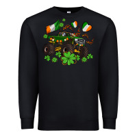 Black monster truck with shamrocks Premium Sweatshirt - AdoDesignShop