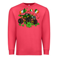 Cardinal monster truck with shamrocks Premium Sweatshirt - AdoDesignShop