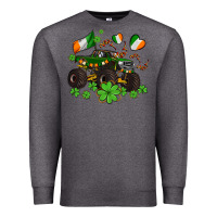 Charcoal Heather monster truck with shamrocks Premium Sweatshirt - AdoDesignShop