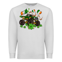 Dove Grey monster truck with shamrocks Premium Sweatshirt - AdoDesignShop