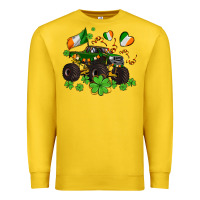 Lemon monster truck with shamrocks Premium Sweatshirt - AdoDesignShop