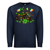 Navy monster truck with shamrocks Premium Sweatshirt - AdoDesignShop