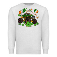 Oatmeal Heather monster truck with shamrocks Premium Sweatshirt - AdoDesignShop
