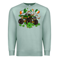 Seafoam monster truck with shamrocks Premium Sweatshirt - AdoDesignShop