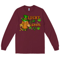 Burgundy lucky i'm gnome it St. Patricks Day Long Sleeve Tee - FaDigitalArtStudio
