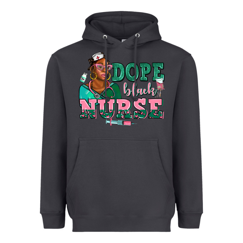Afro  Nurse Dope Black Heavyweight Hoodie by AdoDesignShop | Teevron