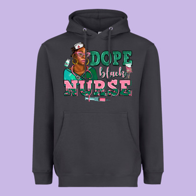 Afro  Nurse Dope Black Heavyweight Hoodie Designed By Adodesignshop