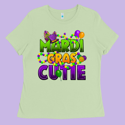 Mardi Gras Cutie Ladies Tee Designed By Cowgirlartshop