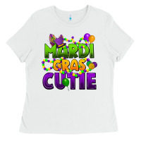 White mardi gras cutie Ladies Tee - CowGirlArtShop