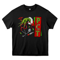 Black Christmas Character Nurse Heavy Core Tee - NancyCooperArtShop