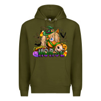 Army Green spooky horse Premium Hoodie - CowhideDigitalArt