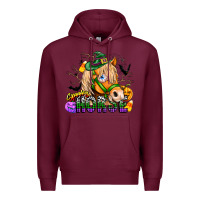 Burgundy spooky horse Premium Hoodie - CowhideDigitalArt