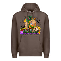 Coffee spooky horse Premium Hoodie - CowhideDigitalArt