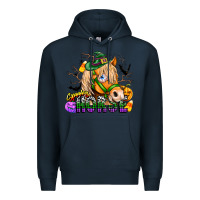 Navy spooky horse Premium Hoodie - CowhideDigitalArt