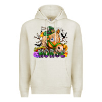 Oatmeal Heather spooky horse Premium Hoodie - CowhideDigitalArt