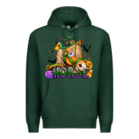 Sports Green spooky horse Premium Hoodie - CowhideDigitalArt