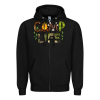 Black camp life Zipper Hoodie - BarkalooDesign