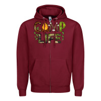 Burgundy camp life Zipper Hoodie - BarkalooDesign