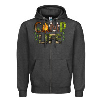 Charcoal Heather camp life Zipper Hoodie - BarkalooDesign
