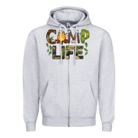 Heather Grey camp life Zipper Hoodie - BarkalooDesign