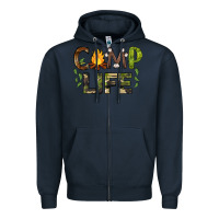 Navy camp life Zipper Hoodie - BarkalooDesign