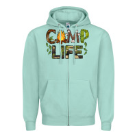 Seafoam camp life Zipper Hoodie - BarkalooDesign