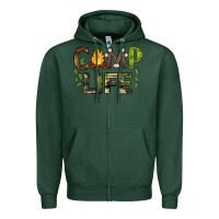 Sports Green camp life Zipper Hoodie - BarkalooDesign