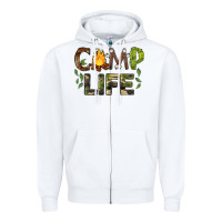 White camp life Zipper Hoodie - BarkalooDesign