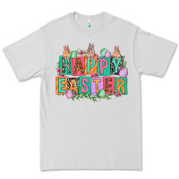 Dove Grey Happy Easter with plate letters Easter Day Premium Tee - HowdyJamesFarm