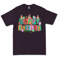 Plum Happy Easter with plate letters Easter Day Premium Tee - HowdyJamesFarm