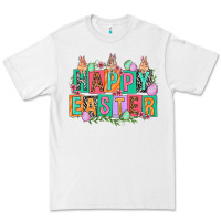 White Happy Easter with plate letters Easter Day Premium Tee - HowdyJamesFarm