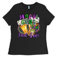 Black mardi gras and beer Ladies Tee - CowGirlArtShop