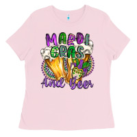 Bubblegum Pink mardi gras and beer Ladies Tee - CowGirlArtShop