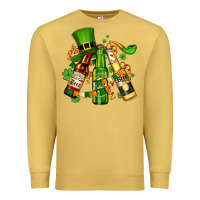 Antique Gold st patrick's beers flags and hat Premium Sweatshirt - AdoDesignShop