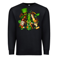 Black st patrick's beers flags and hat Premium Sweatshirt - AdoDesignShop
