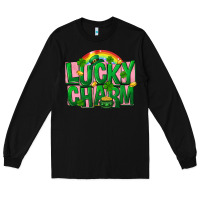 Black St. Patrick's Day lucky charm Long Sleeve Tee - FaDigitalArtStudio