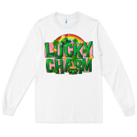 White St. Patrick's Day lucky charm Long Sleeve Tee - FaDigitalArtStudio