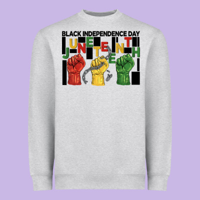 Black Independence Day Juneteenth Heavyweight Sweatshirt Designed By Barkaloodesign