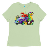 Matcha mardi gras gnome on the truck Ladies Tee - CowGirlArtShop