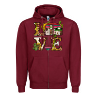 Burgundy love caravan Zipper Hoodie - BarkalooDesign