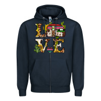 Navy love caravan Zipper Hoodie - BarkalooDesign