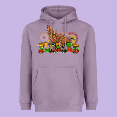 Blessed Afro Woman Hands Heavyweight Hoodie Designed By Adodesignshop