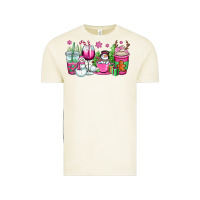 Vintage Arctic pink christmas snowman coffee cups Vintage Tee - OliviaCreatesArt