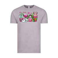 Vintage Zinc pink christmas snowman coffee cups Vintage Tee - OliviaCreatesArt