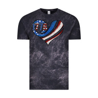 Cloud Black american flag heart Vintage Tee - Jasminsmagicworld