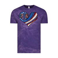 Cloud Purple american flag heart Vintage Tee - Jasminsmagicworld