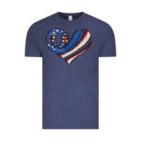 Vintage Denim american flag heart Vintage Tee - Jasminsmagicworld