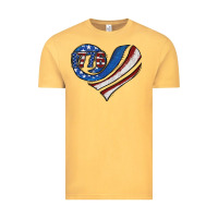 Vintage Mustard american flag heart Vintage Tee - Jasminsmagicworld